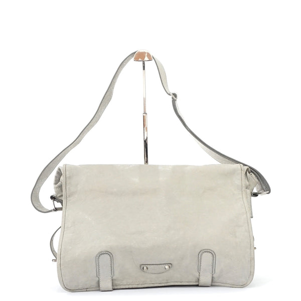 Balenciaga Soft Grey Lamb Leather Postman Bag