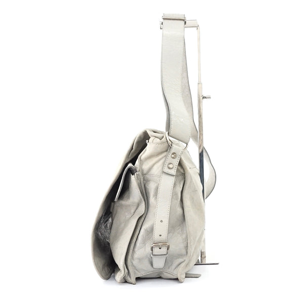 Balenciaga Soft Grey Lamb Leather Postman Bag