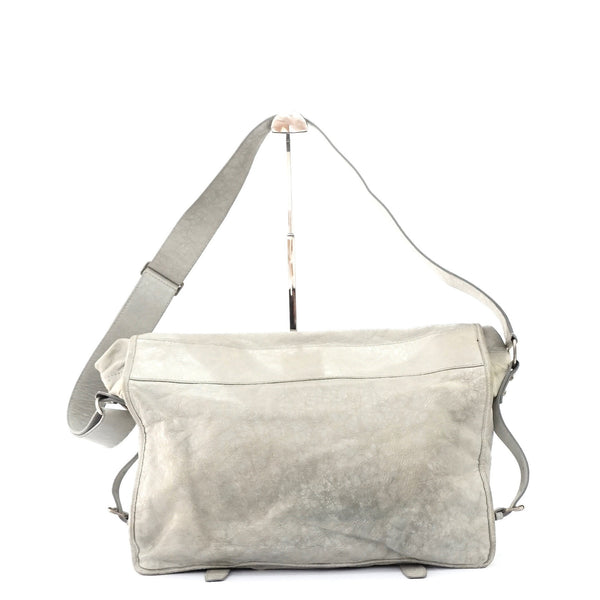 Balenciaga Soft Grey Lamb Leather Postman Bag