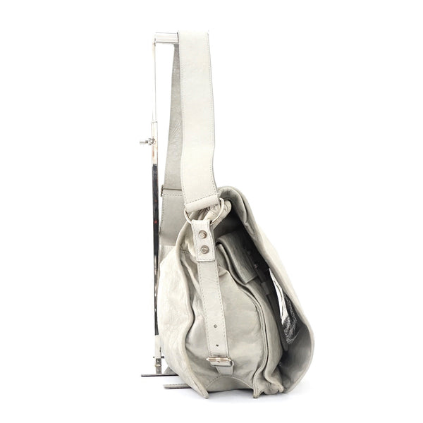 Balenciaga Soft Grey Lamb Leather Postman Bag