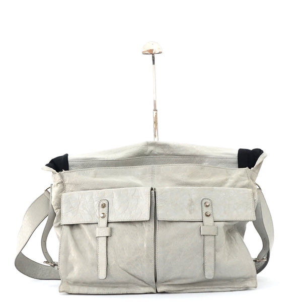 Balenciaga Soft Grey Lamb Leather Postman Bag