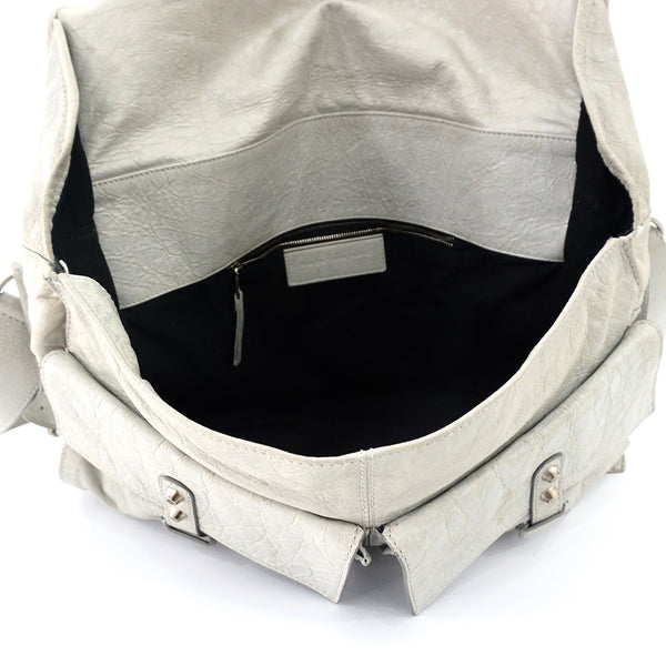 Balenciaga Soft Grey Lamb Leather Postman Bag