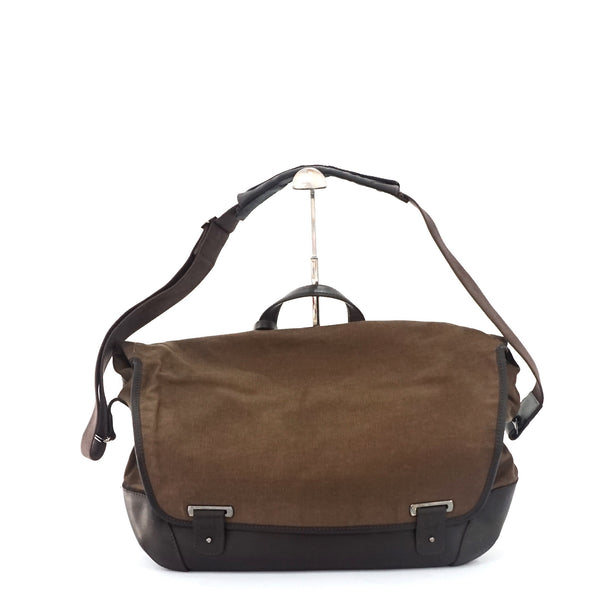 Dunhill Brown Canvas Postman Bag