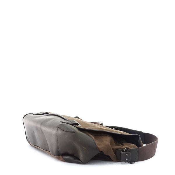 Dunhill Brown Canvas Postman Bag