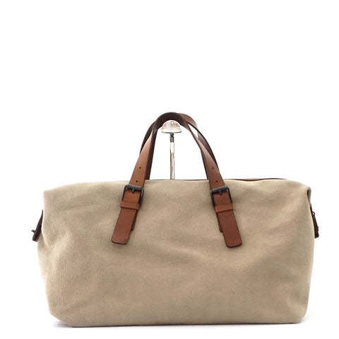 Bottega Veneta Canvas Beige Travel Bag
