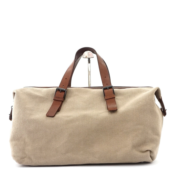 Bottega Veneta Canvas Beige Travel Bag