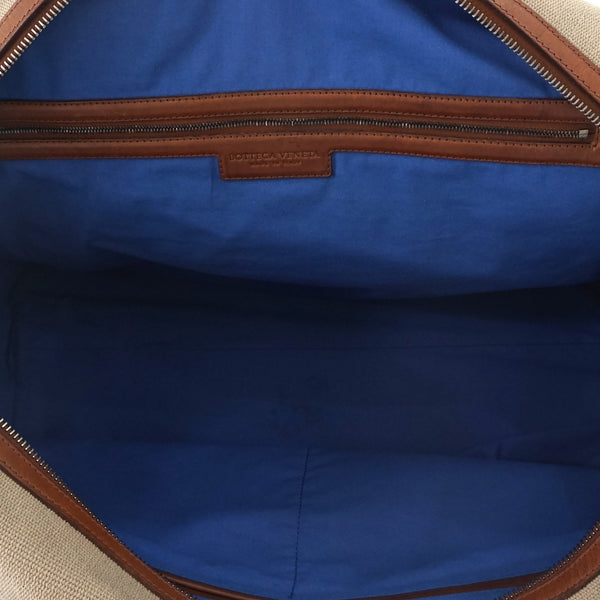 Bottega Veneta Canvas Beige Travel Bag