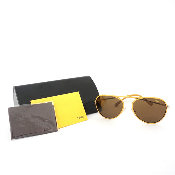 Fendi Maserati Yellow Frame Aviator Sunglasses