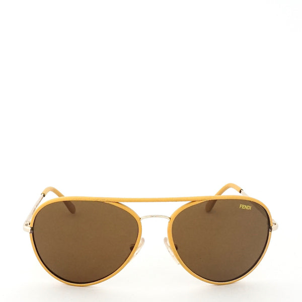 Fendi Maserati Yellow Frame Aviator Sunglasses