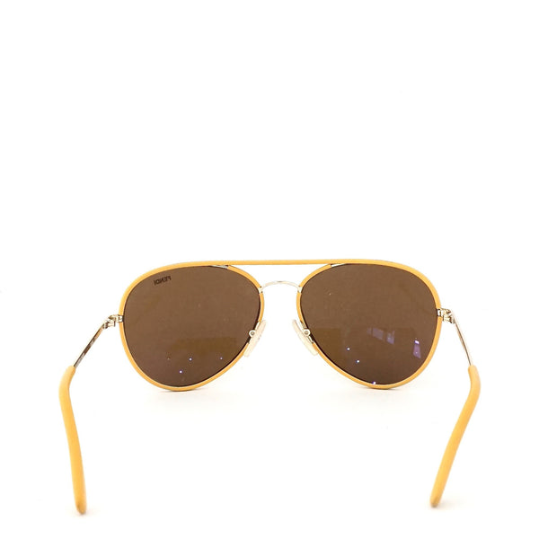 Fendi Maserati Yellow Frame Aviator Sunglasses