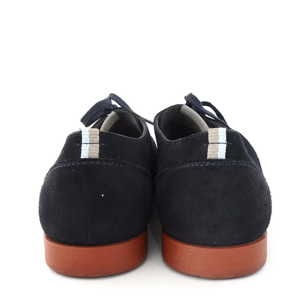 Ferragamo Navy Suede Lace Up Shoes 8