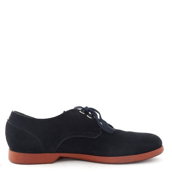Ferragamo Navy Suede Lace Up Shoes 8