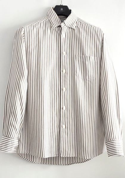 Ermenegildo Zegna Brown-White Stripe L